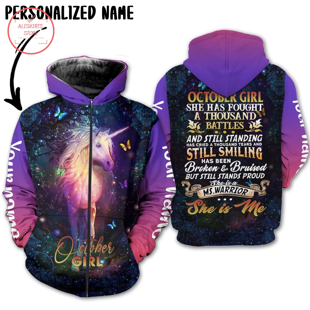 Personalized October Girl 3D Hoodie