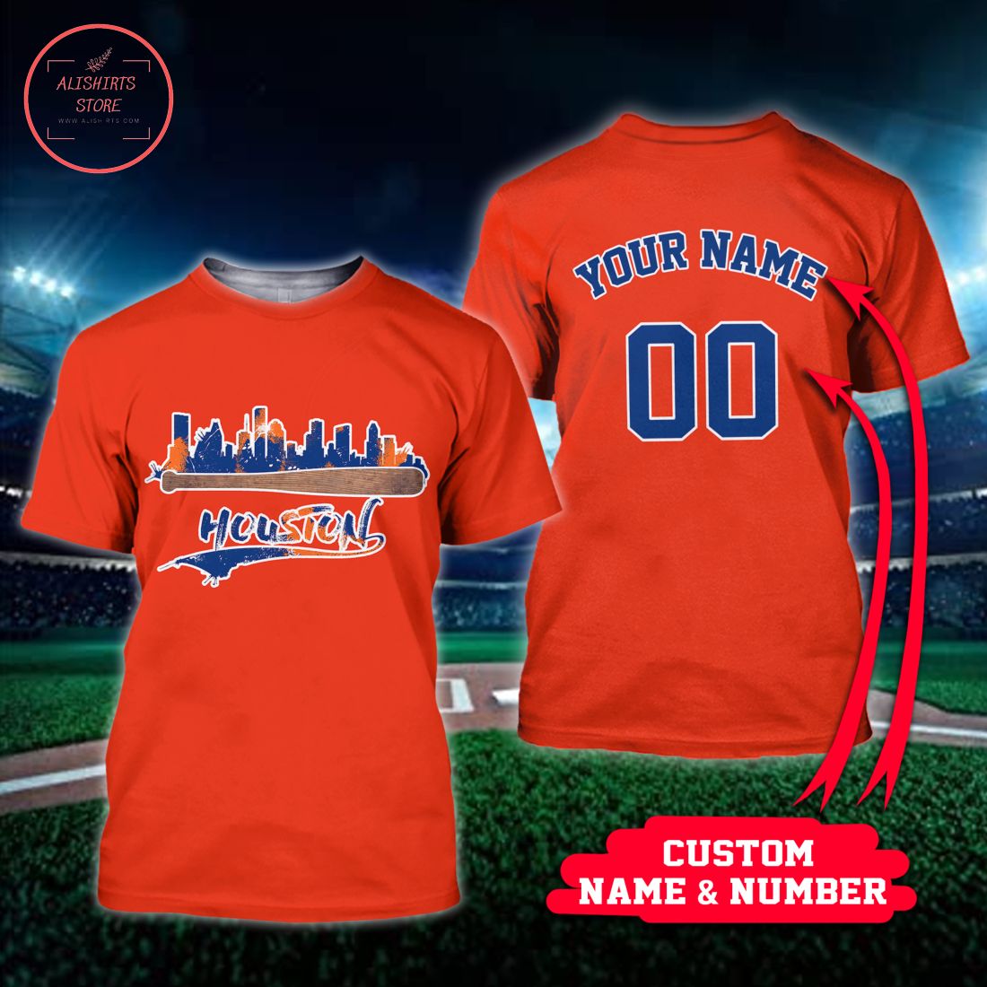 Houston Astros Summer 2021 Custom Name And Number T-Shirt 3D