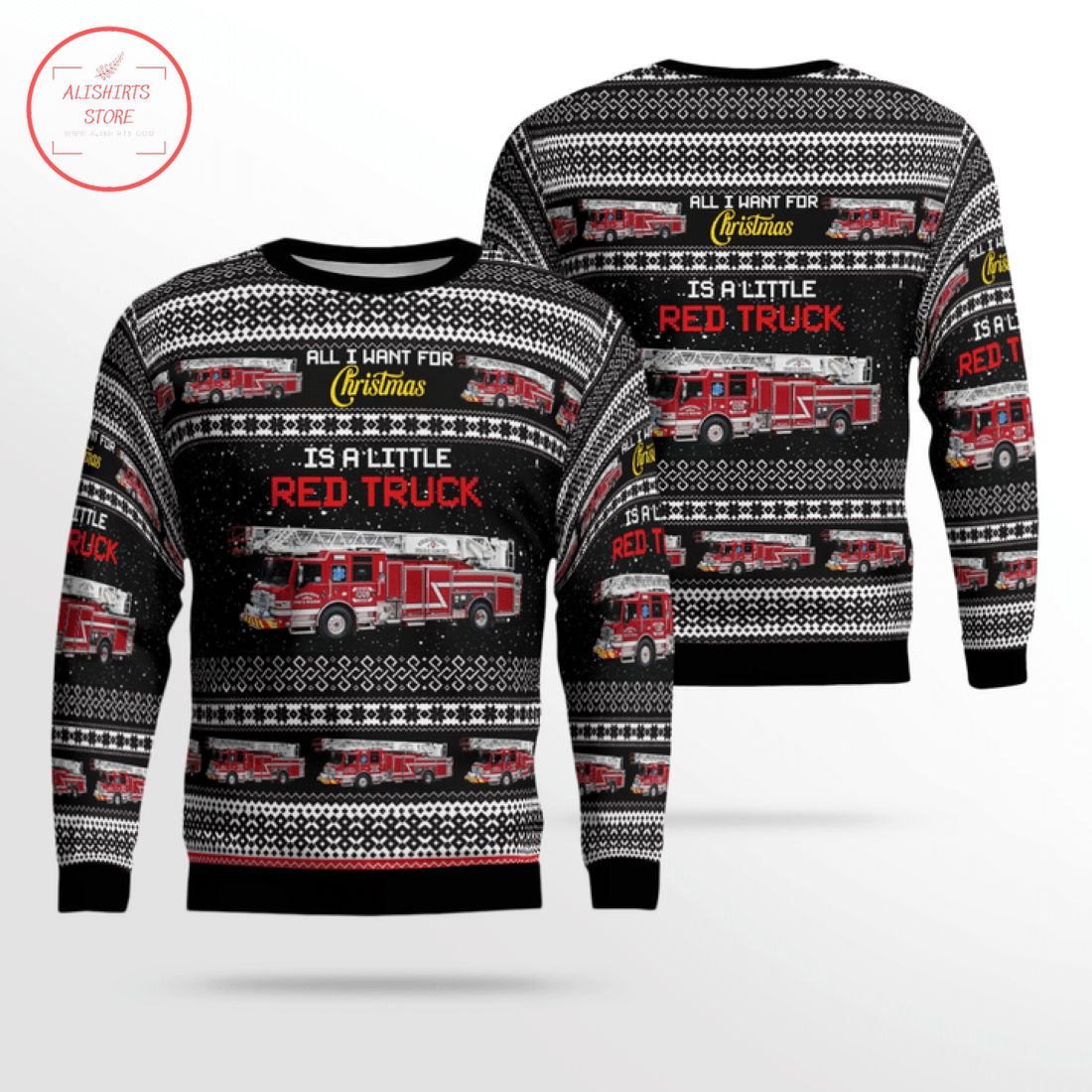 All I Want for Christmas Is a Little Red Truck Ugly Sweater