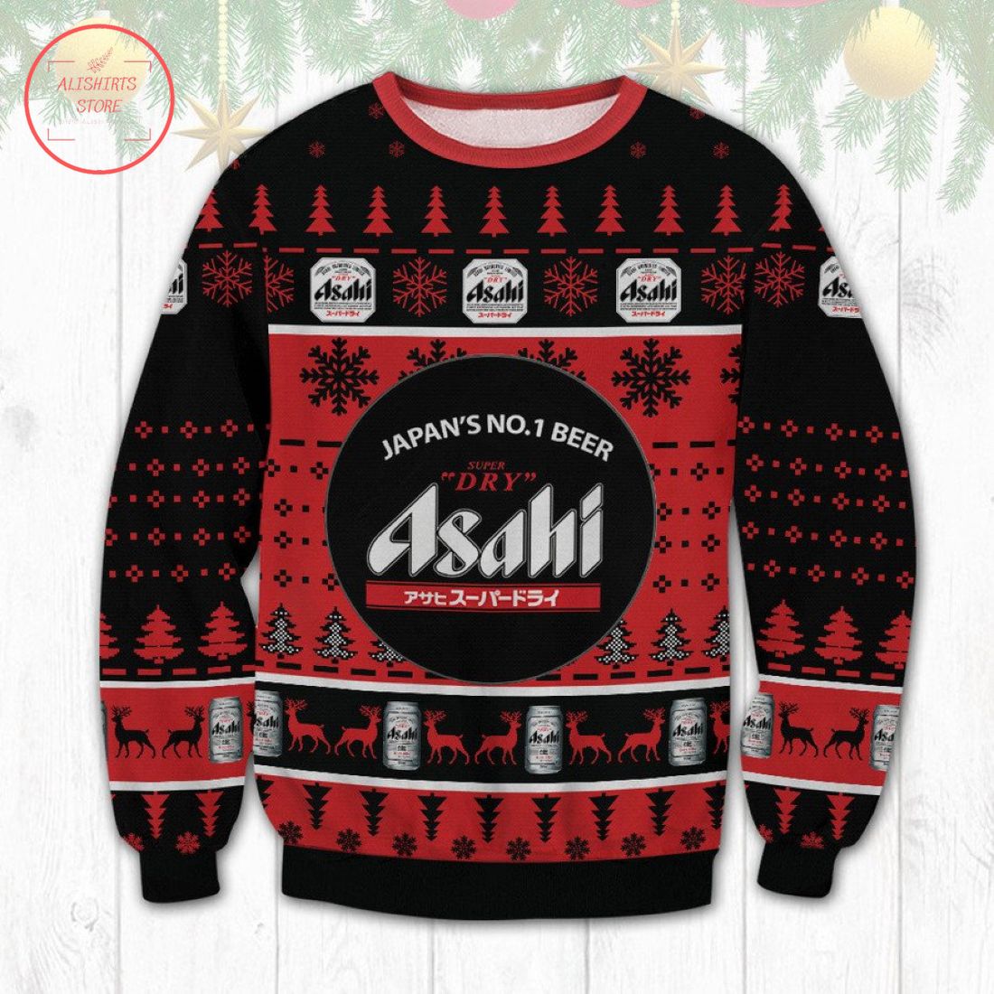 Asahi Super Dry Beer Ugly Christmas Sweater