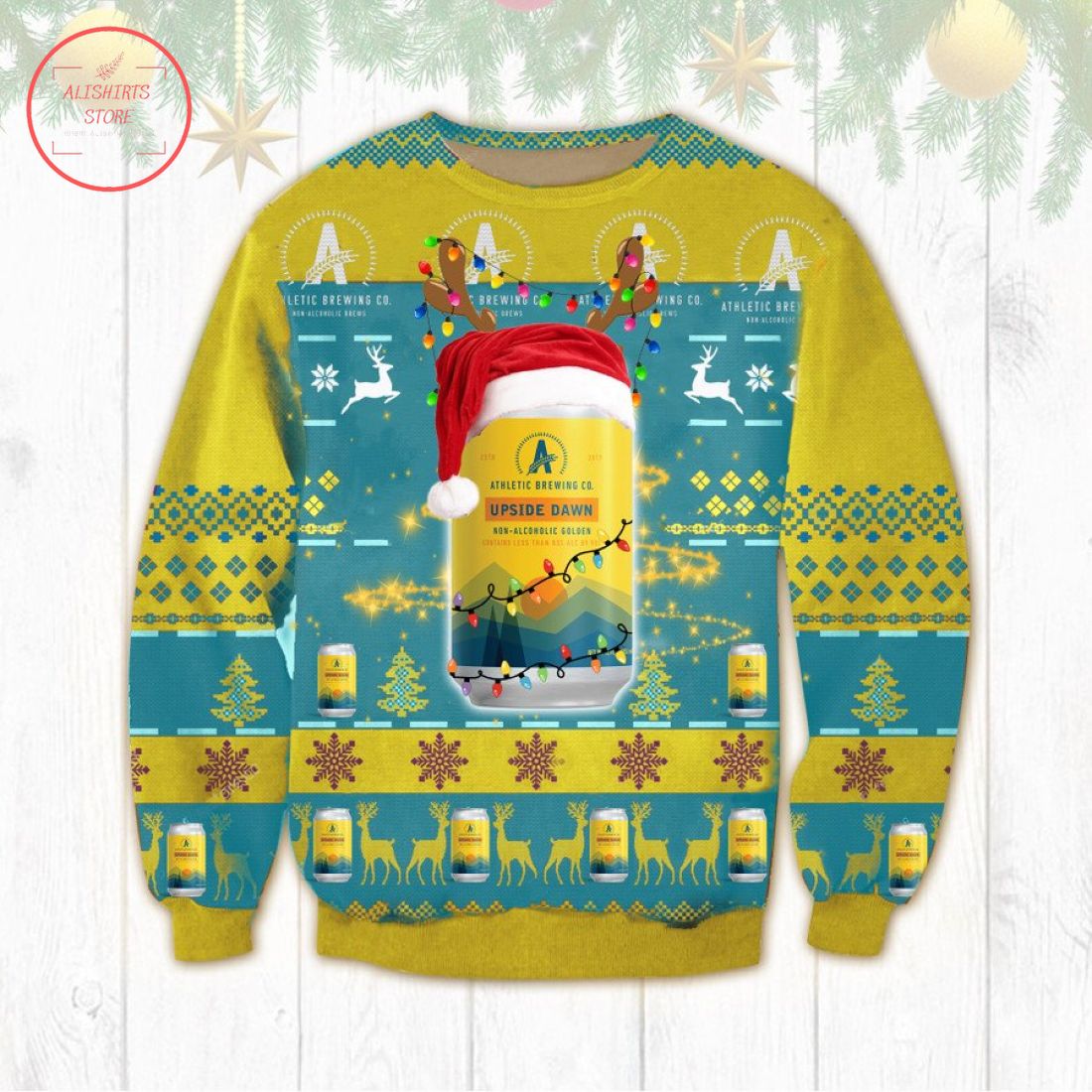 Athletic Brewing Upside Dawn Ugly Christmas Sweater