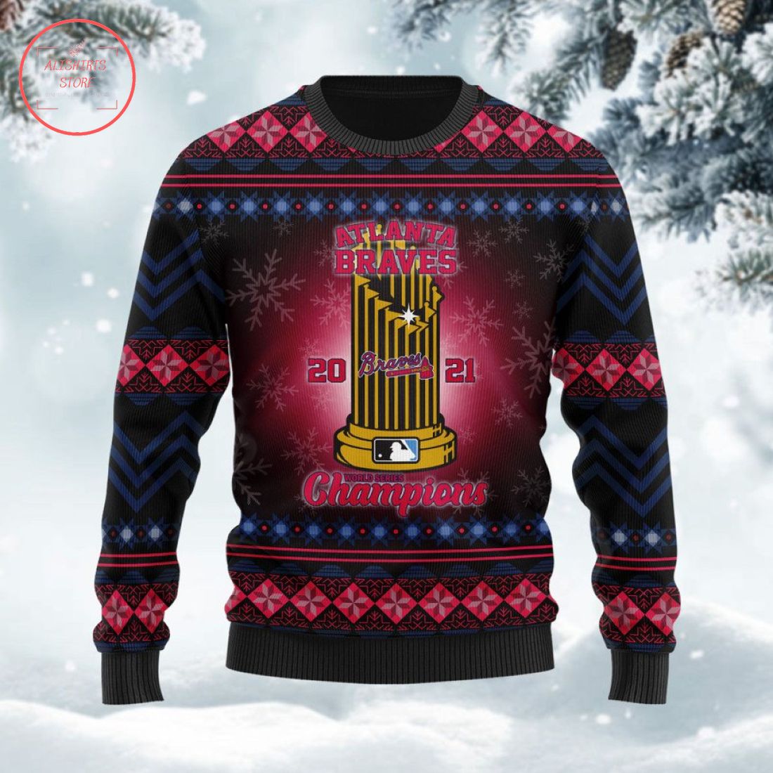 Atlanta Braves 2021 World Series Champions Ugly Christmas Sweater