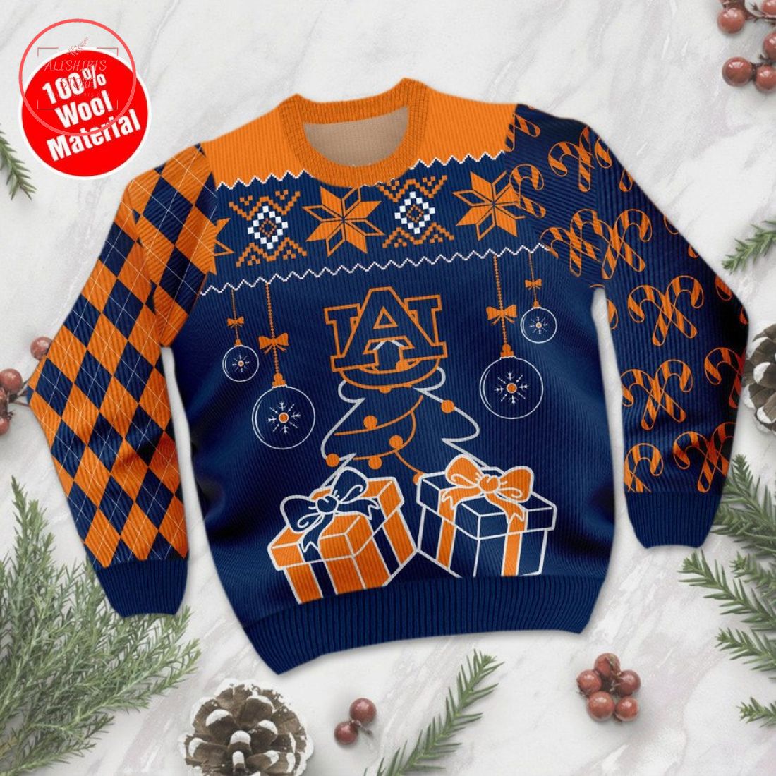 Auburn Tigers Holiday Xmas Party Ugly Christmas Sweater