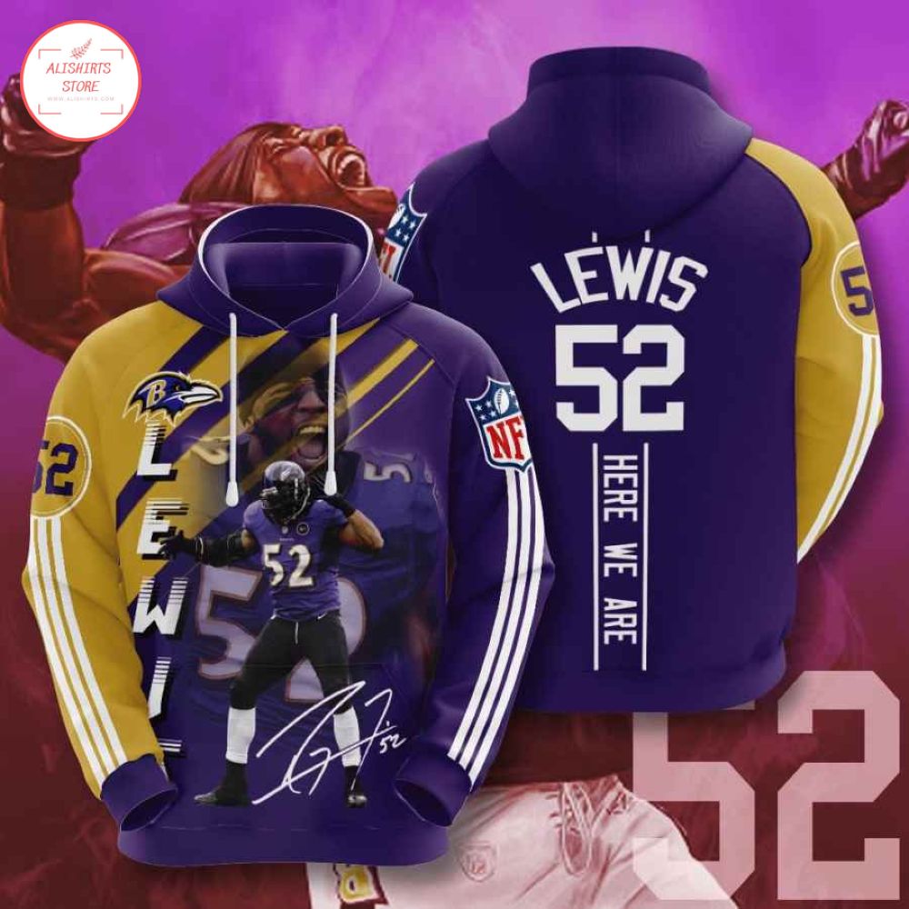 Baltimore Ravens Ray Lewis 52 Hoodie 3D