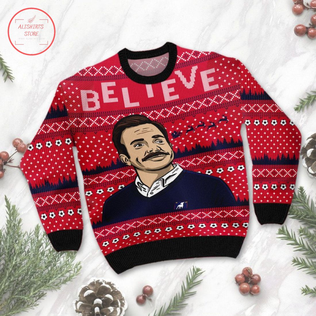 Believe Ted Lasso Merry Christmas Wanker Ugly Sweater