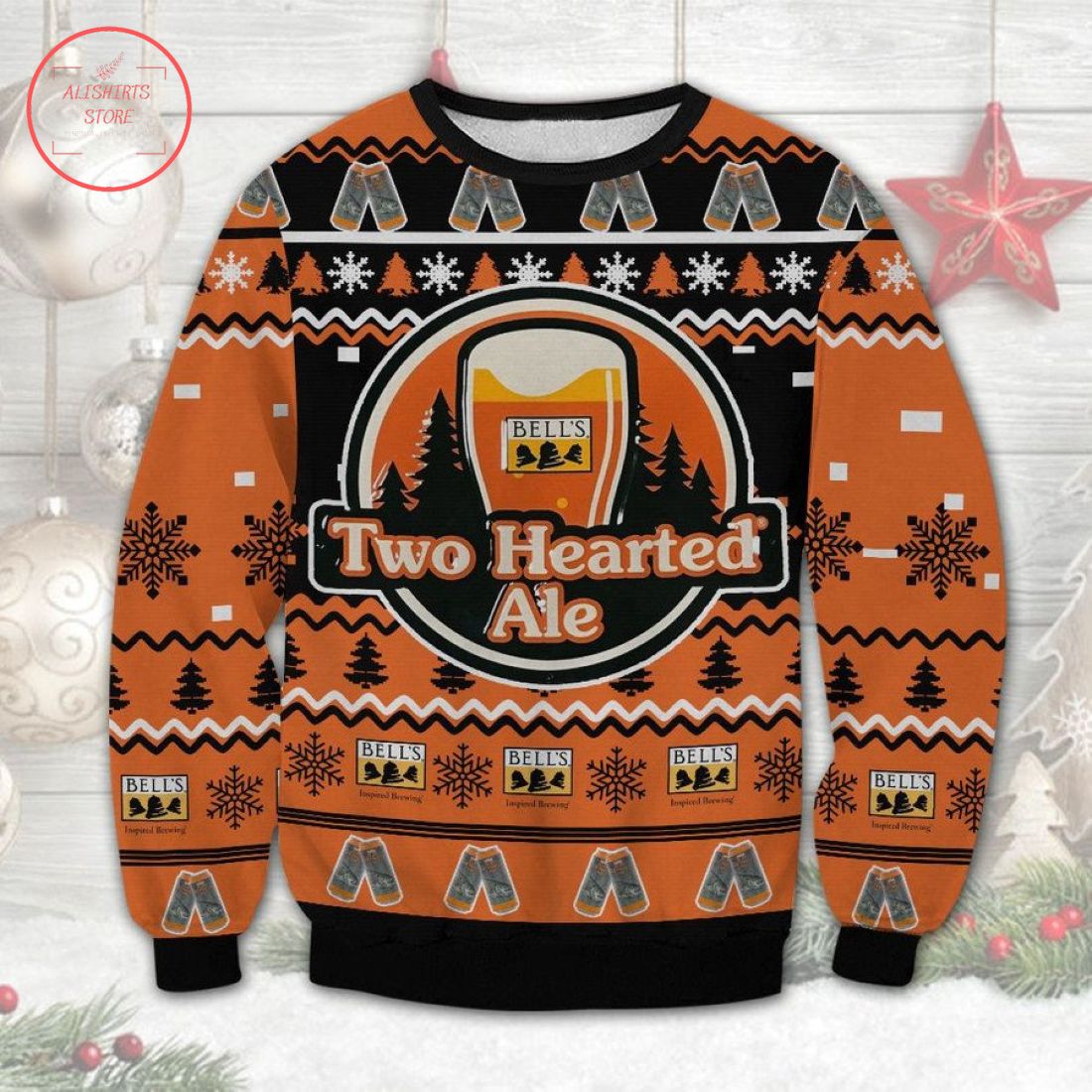 Bell's Two Hearted Double Ipa Ugly Christmas Sweater