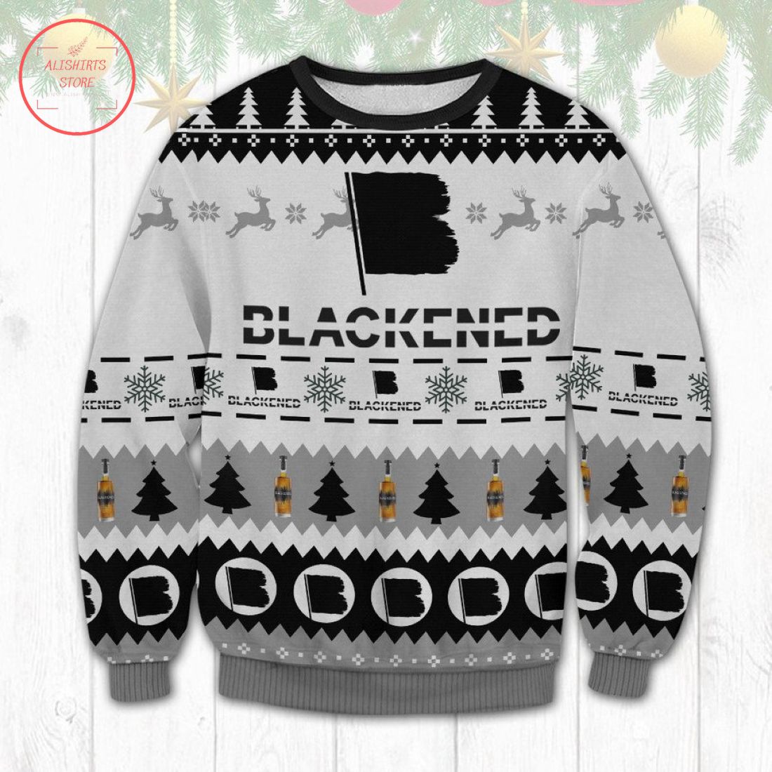 Blackened Whiskey Ugly Christmas Sweater