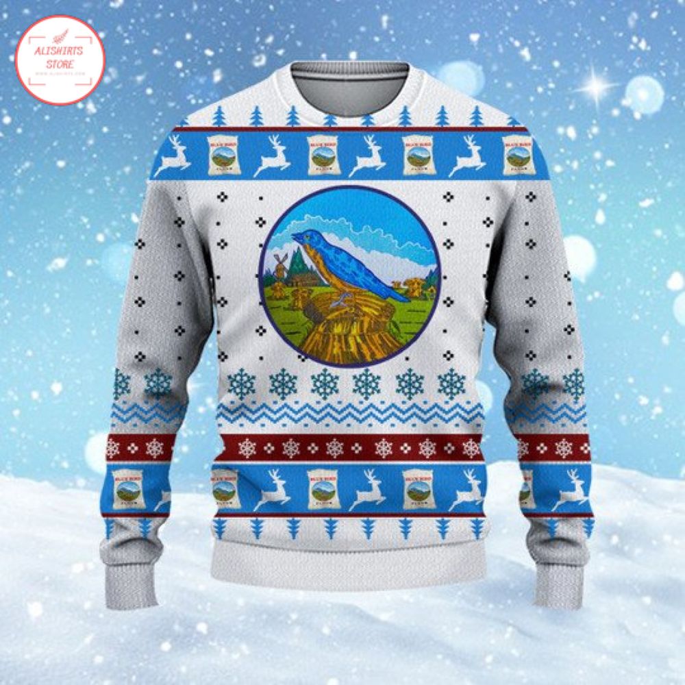 Blue Bird Flour Christmas Ugly Sweater