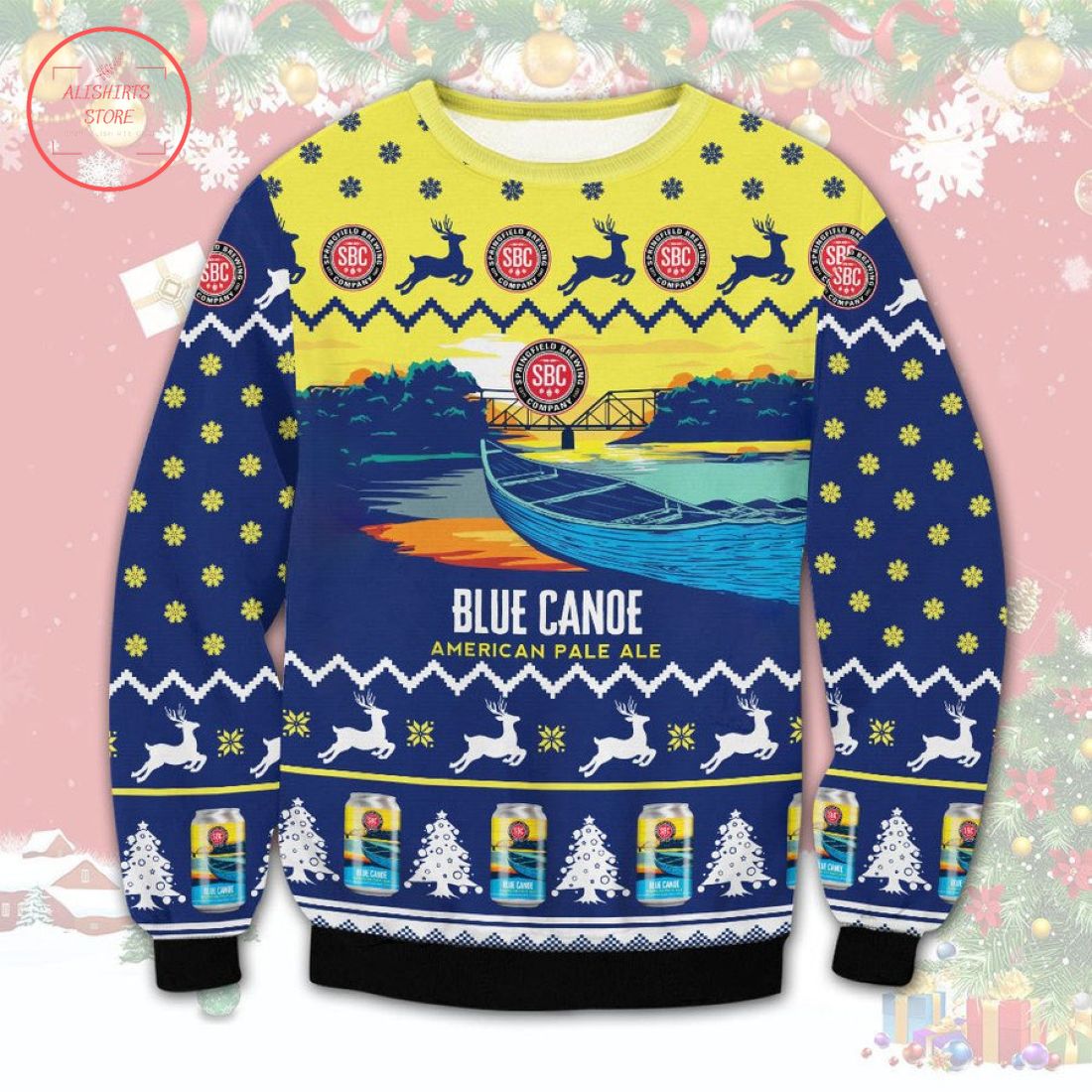 Blue Canoe Pale Ale Ugly Christmas Sweater