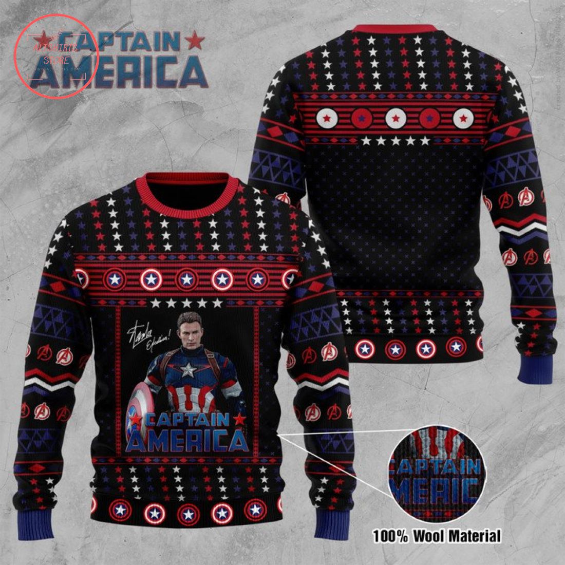 Captain America Ugly Christmas Sweater