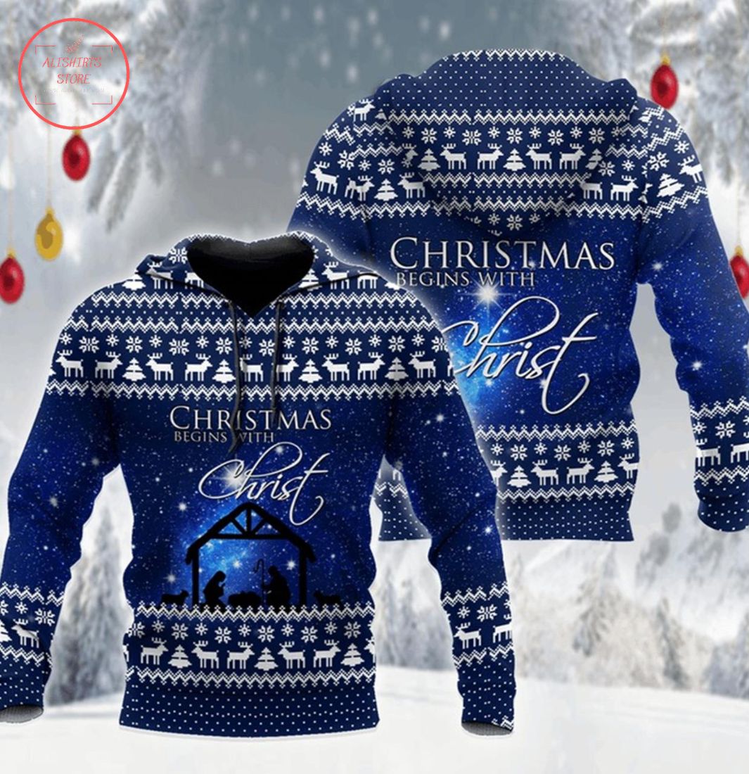 Christmas Blue Unique 3D Printed Sublimation Hoodie