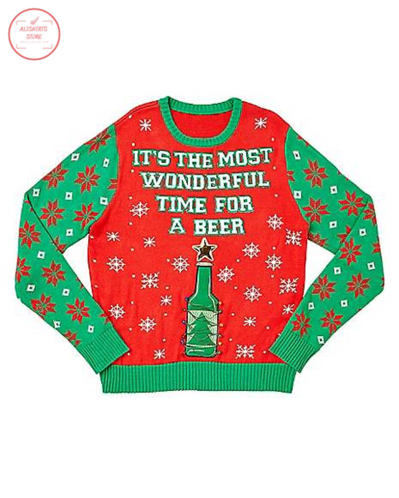 Christmas It's the Most Wonderful Time for A Beer Christmas It's the Most Wonderful Time for A Beer Ugly SweaterUgly Sweater