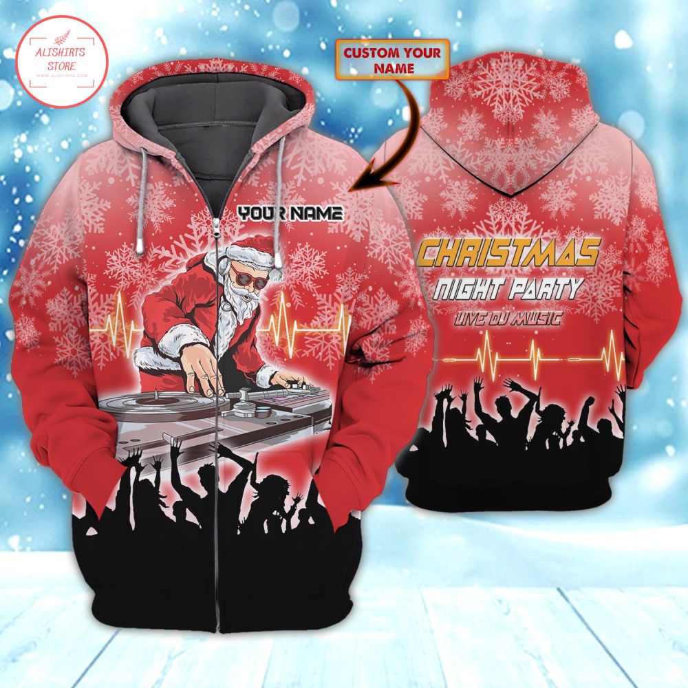 Christmas Night Party Live Dj Music Personalized Hoodie 3d