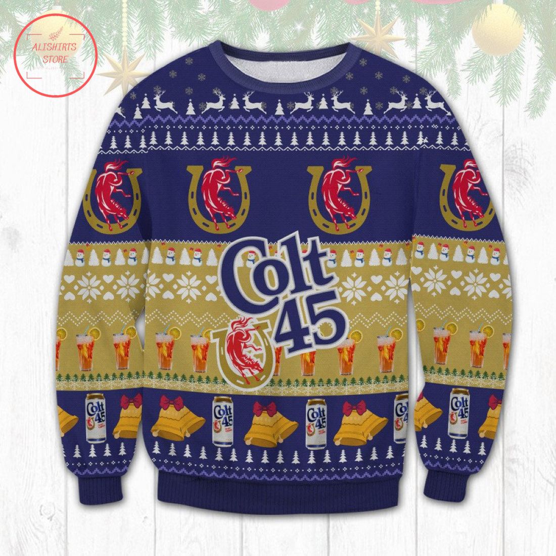 Colt 45 Beer Ugly Christmas Sweater