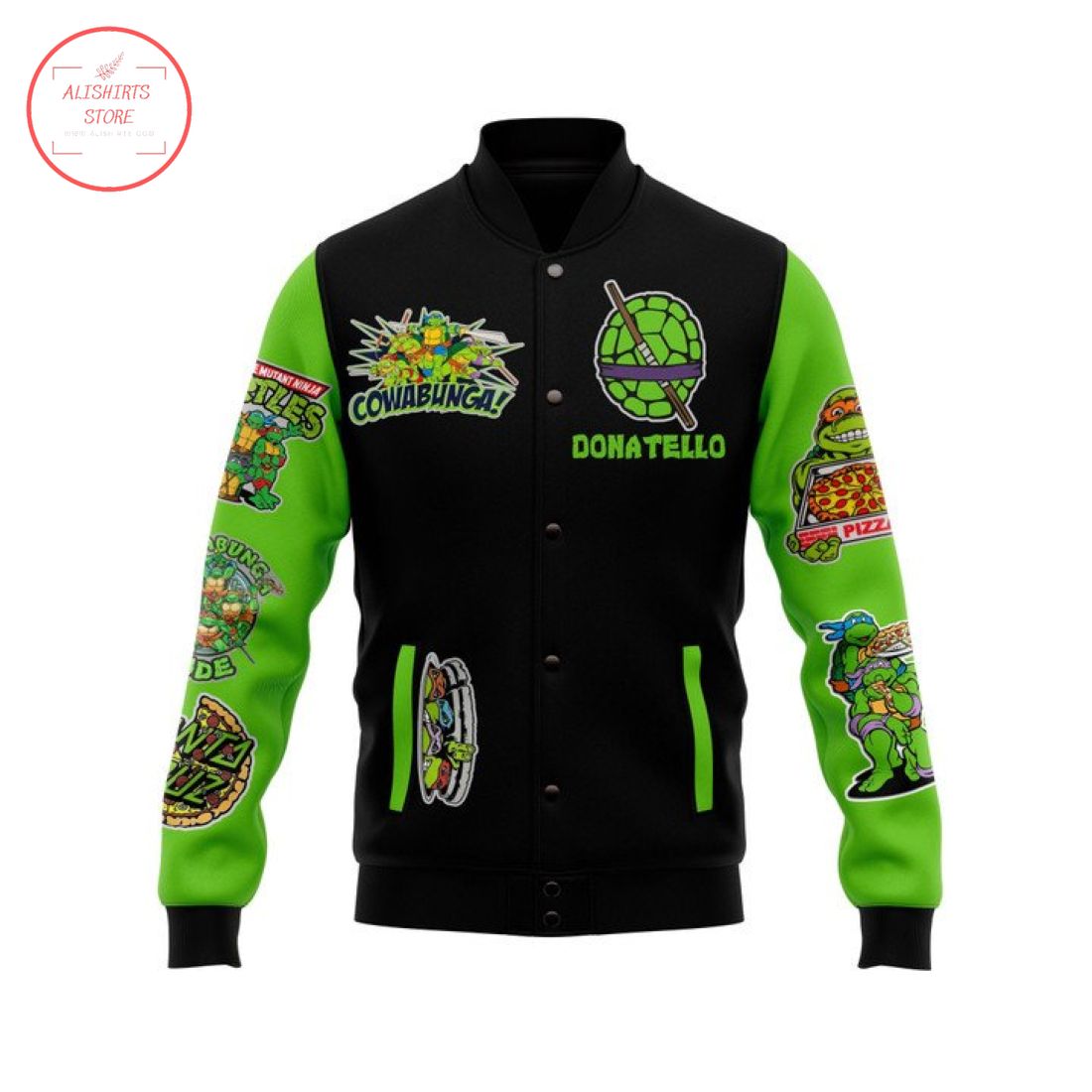 Cowabunga Teenage Mutant Ninja Turtles Personalized Baseball Jacket