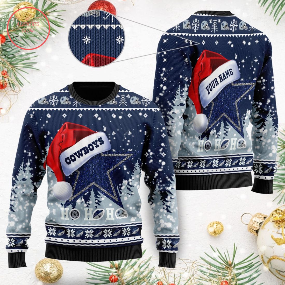 Dallas Cowboys Ho Ho Ho Custom Ugly Christmas Sweater