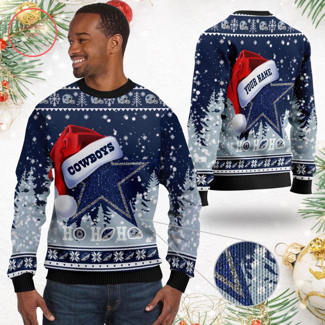 Dallas Cowboys Ho Ho Ho Custom Ugly Christmas Sweater