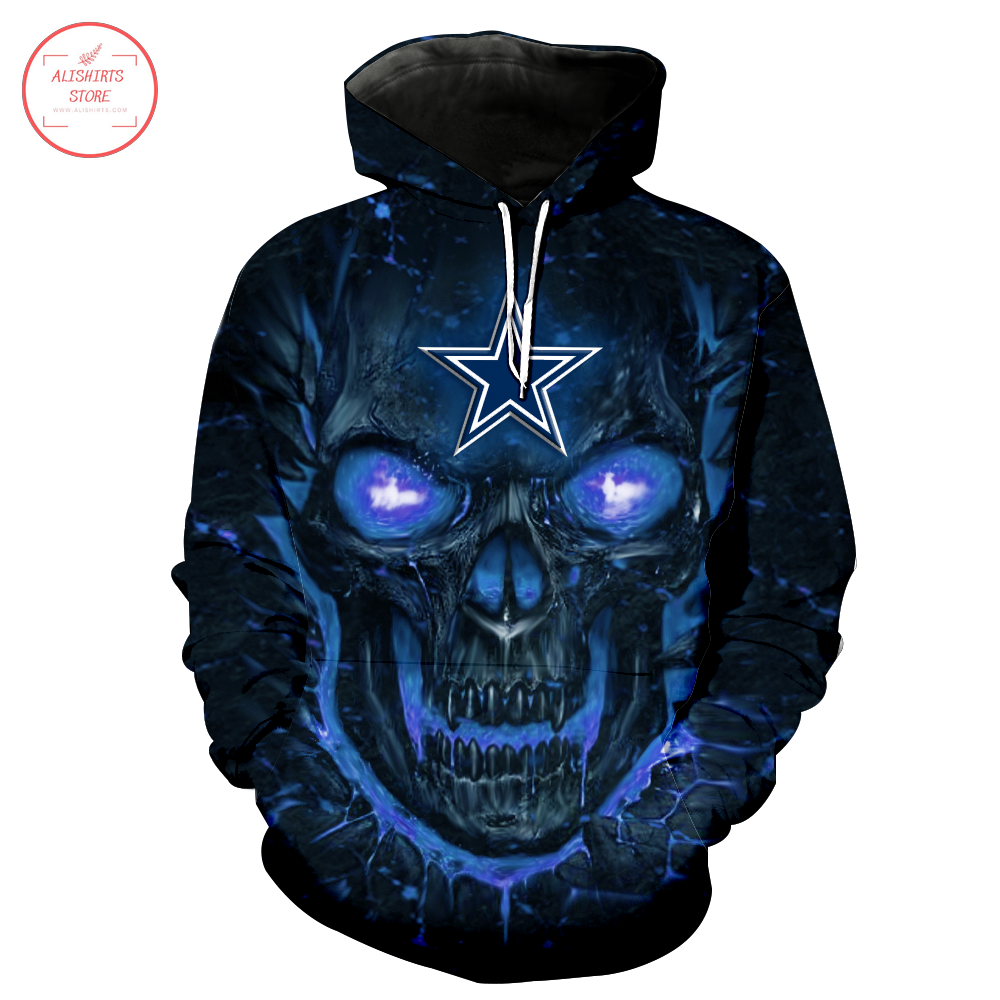 Dallas Cowboys Skull Print 3d hoodie