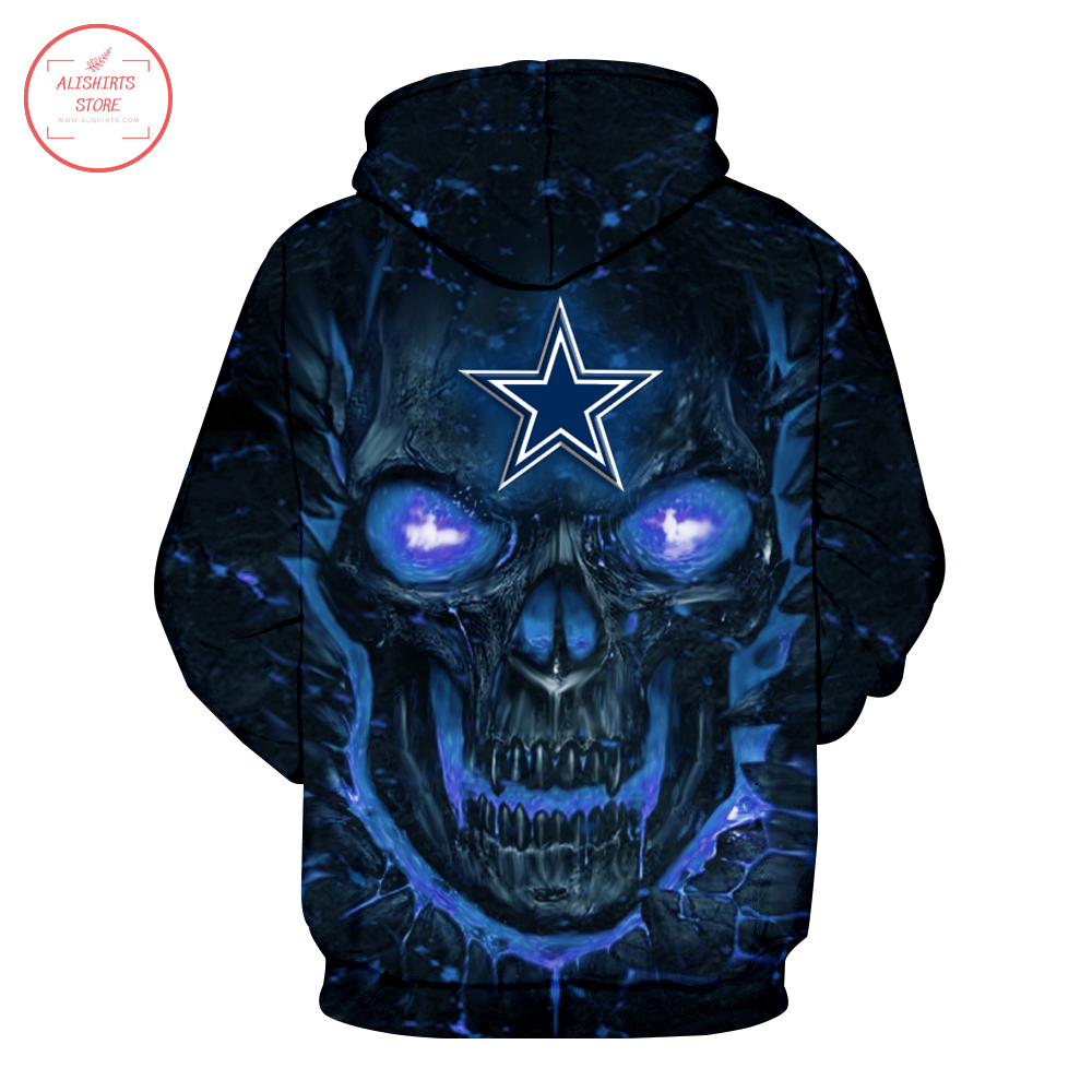 Dallas Cowboys Skull Print 3d hoodie