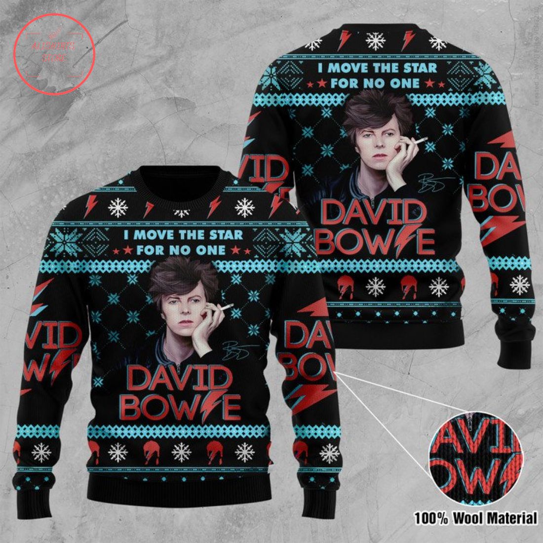 David Bowie I Move the Star for No One Ugly Christmas Sweater