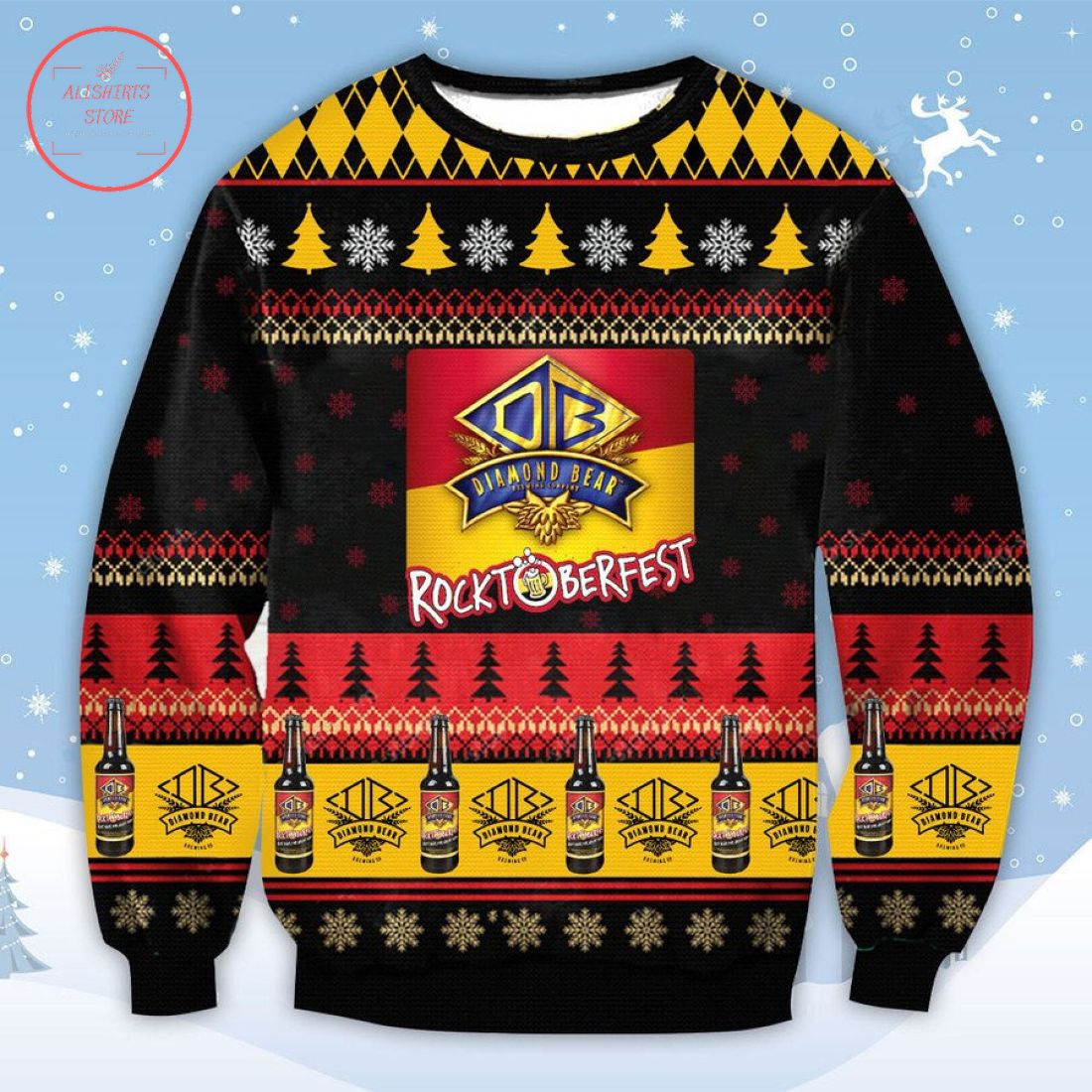 Diamond Bear Rocktoberfest Ugly Christmas Sweater