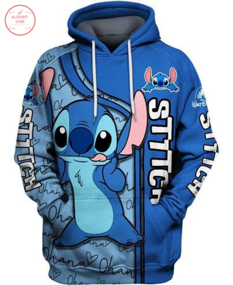 Stitch Funny Fleece Hoodie 3d