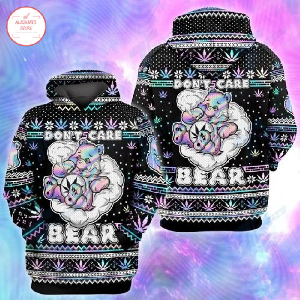 Dont Care Bear Smoking Weed Hoodie 3d