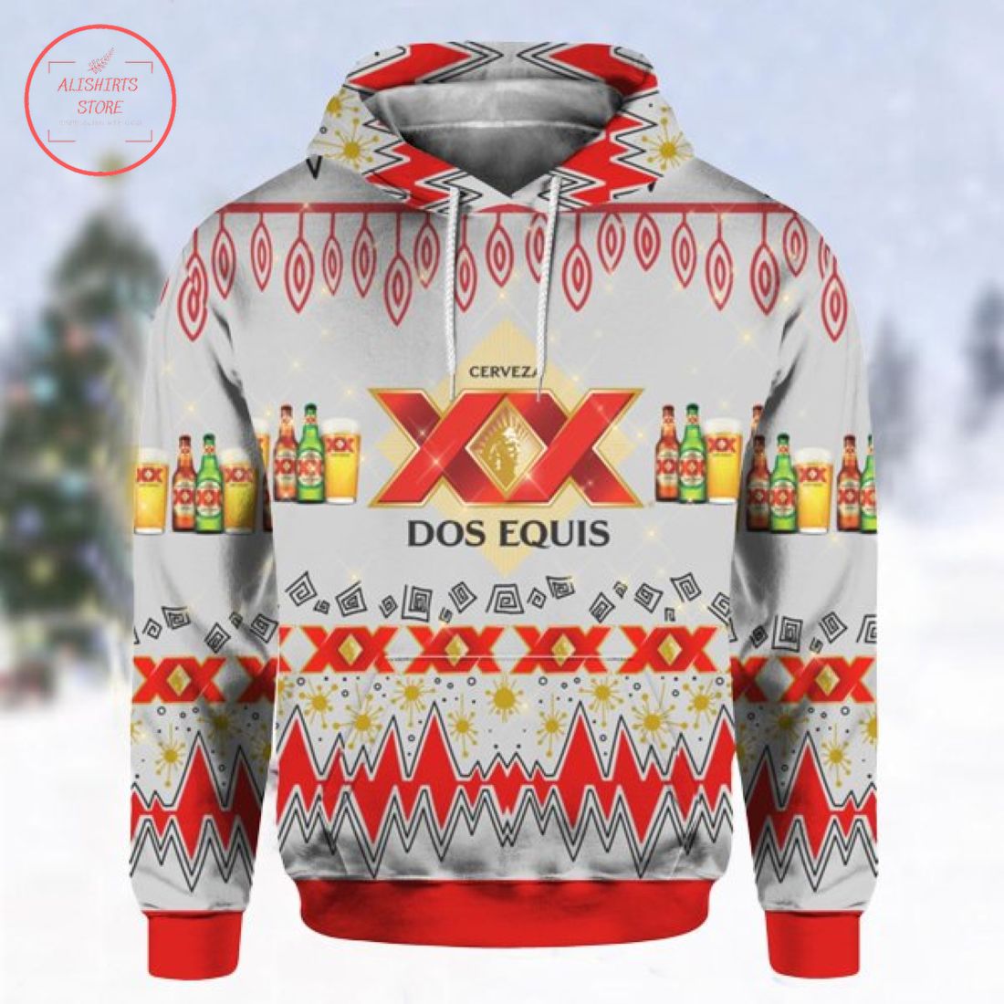 Dos Equis Beer Ugly Christmas Hoodie