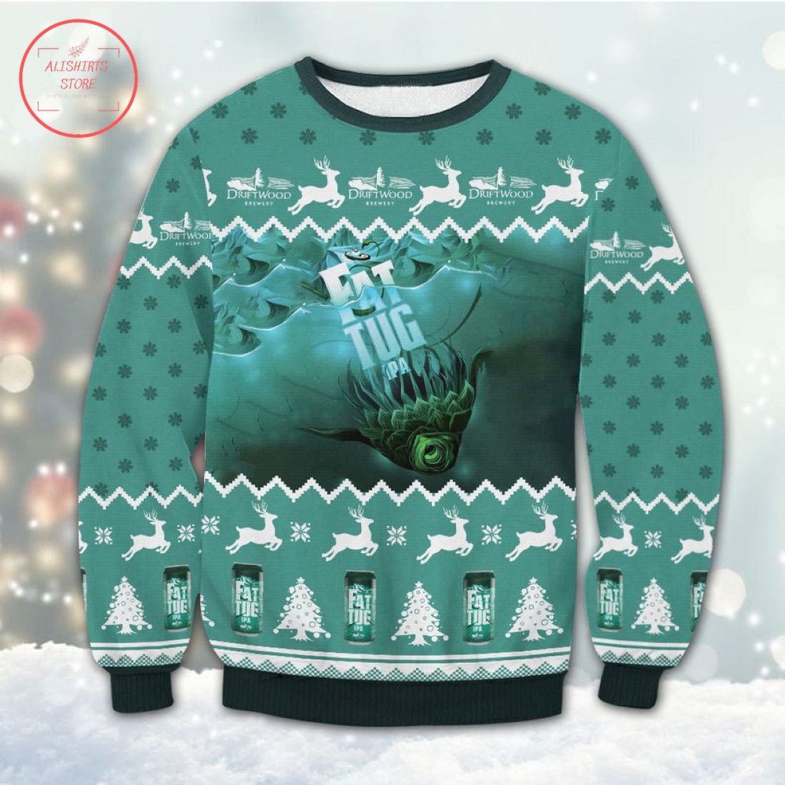 Driftwood Fat Tug IPA Ugly Christmas Sweater