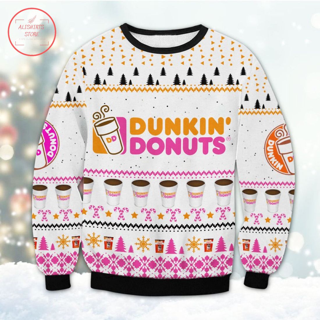 Dunkin Donuts Coffee Ugly Christmas Sweater