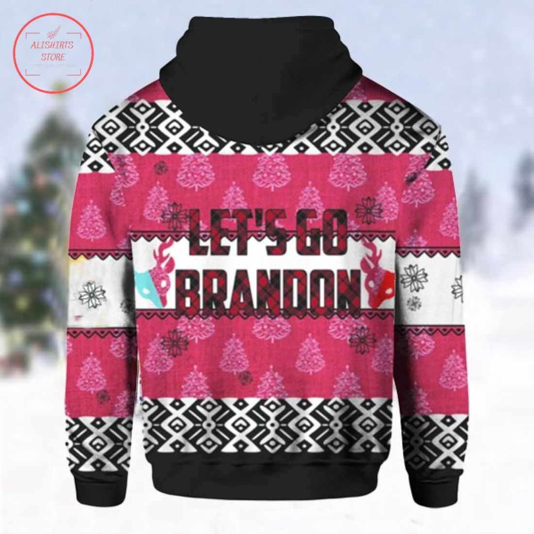 FJB Let's Go Brandon Ugly Christmas 3d Hoodie