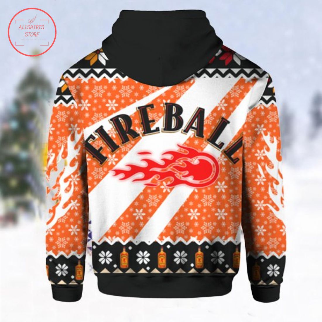 Fireball Whisky Ugly Christmas 3d All Over Print Hoodie