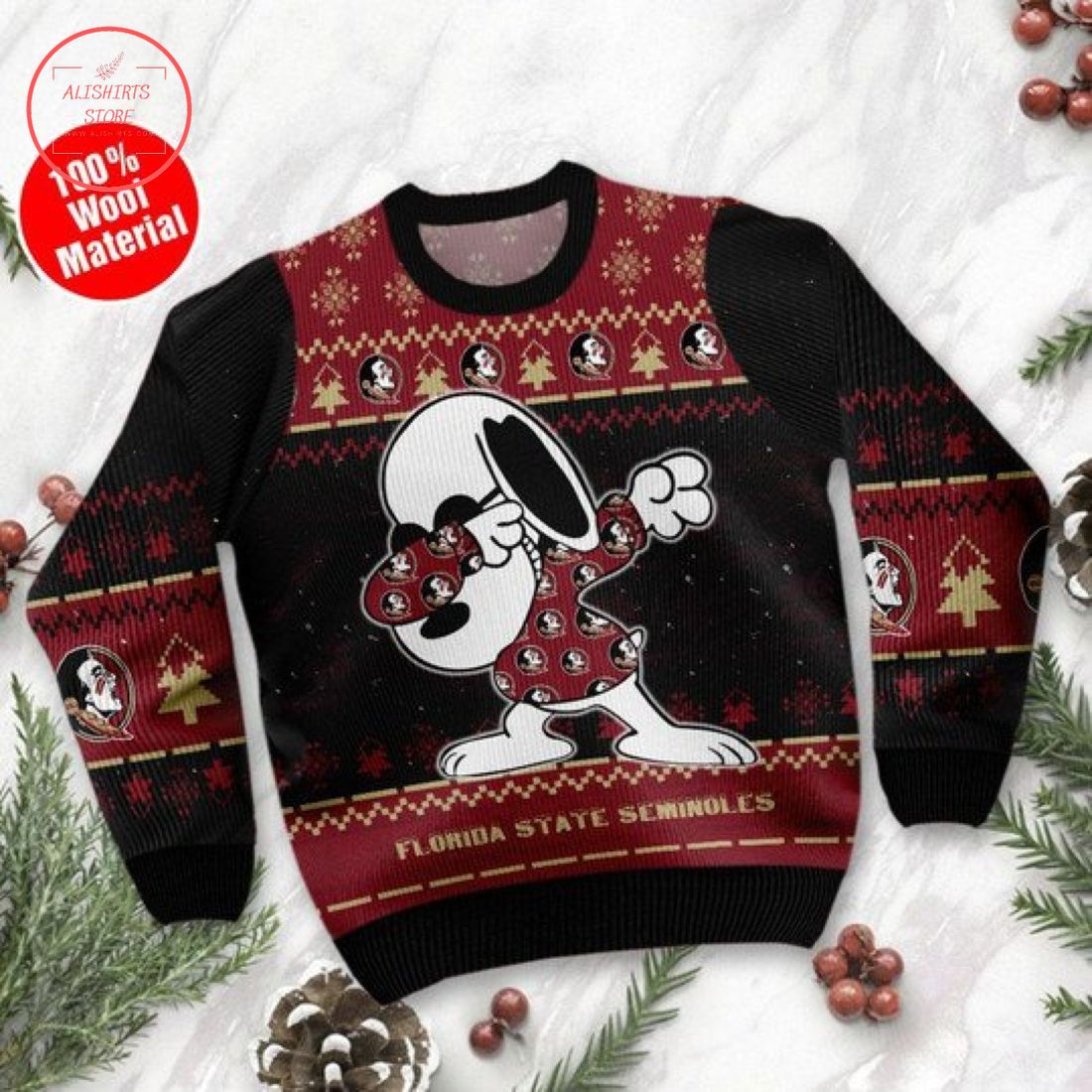 Florida State Seminoles Snoopy Ugly Christmas Sweater