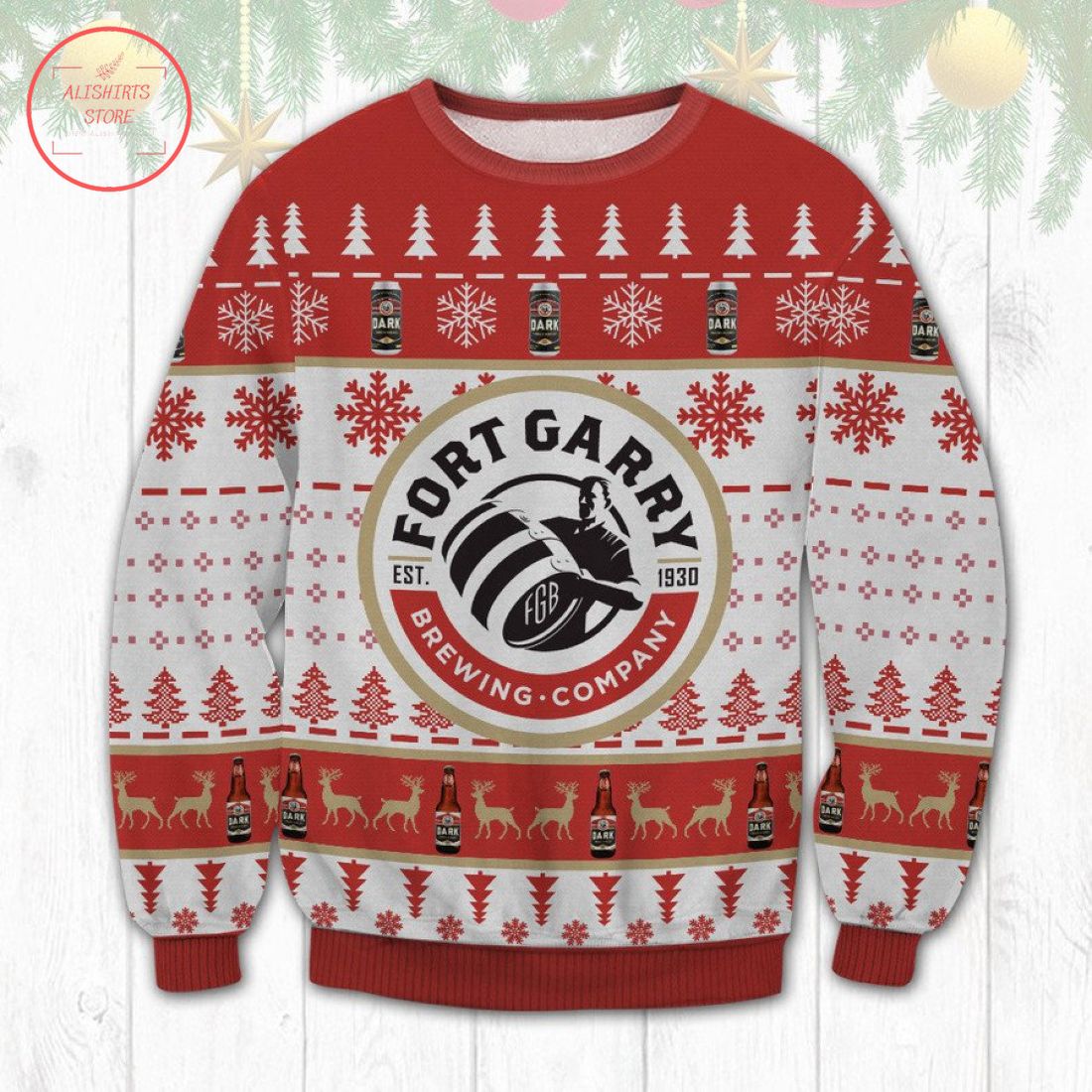 Fort Garry Brewing Company Dark Ale Ugly Christmas Sweater