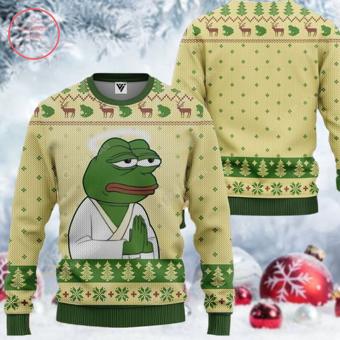 Frog Meme Ugly Christmas Sweater