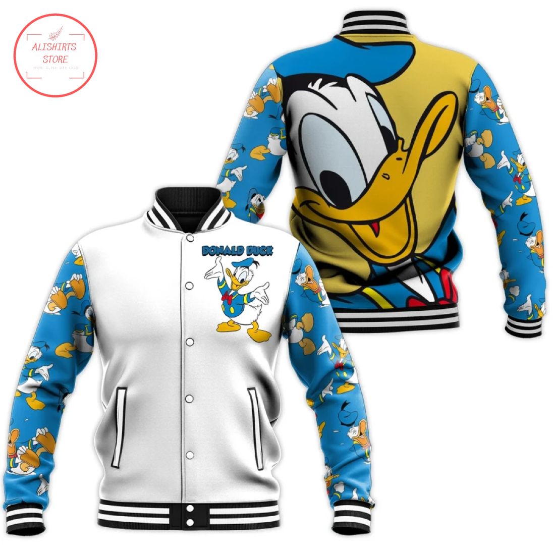 Funny Donald Duck Varsity Baseball Jacket