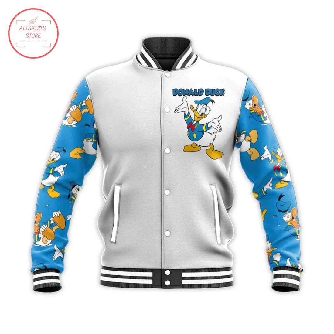 Funny Donald Duck Varsity Baseball Jacket