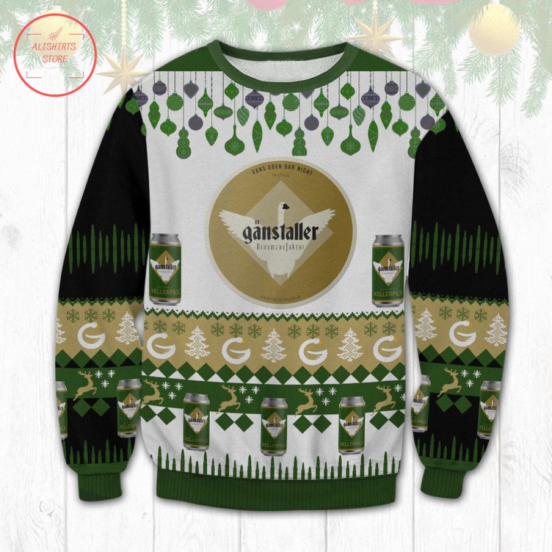 Ganstaller Beer Ugly Christmas Sweater