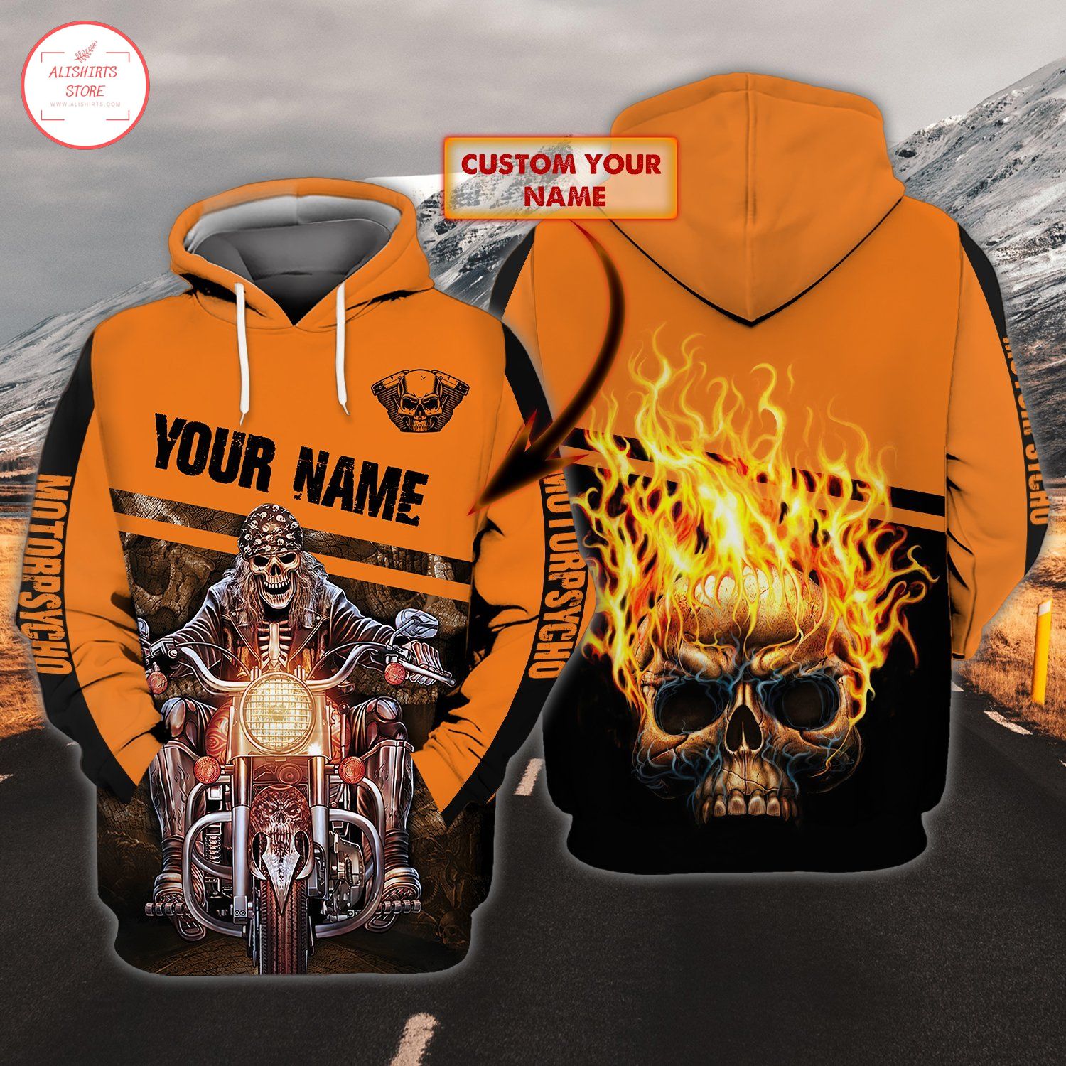 Ghost Rider Custom Name Hoodie 3D