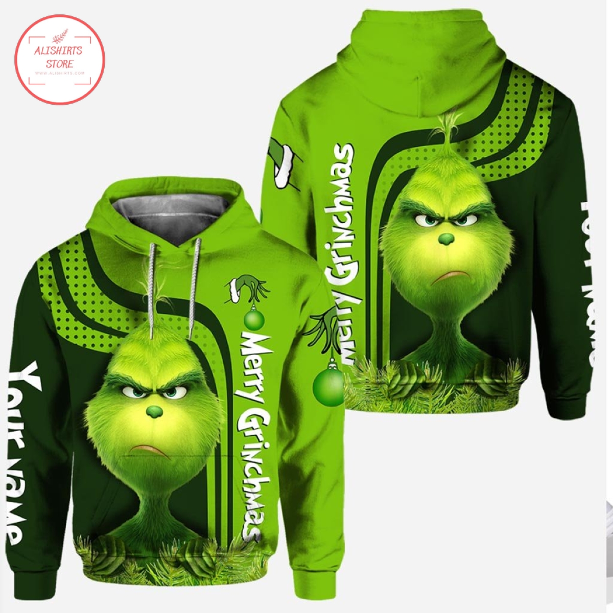 Grinch Merry Grinchmas Personalized Custom 3D Hoodie