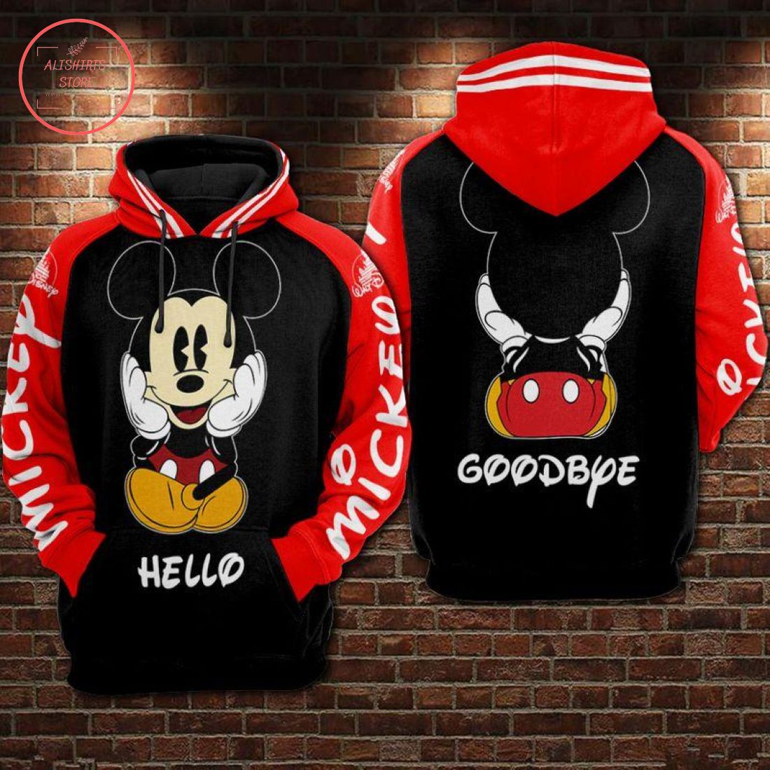 Hello Goodbye Mickey Mouse Hoodie 3D