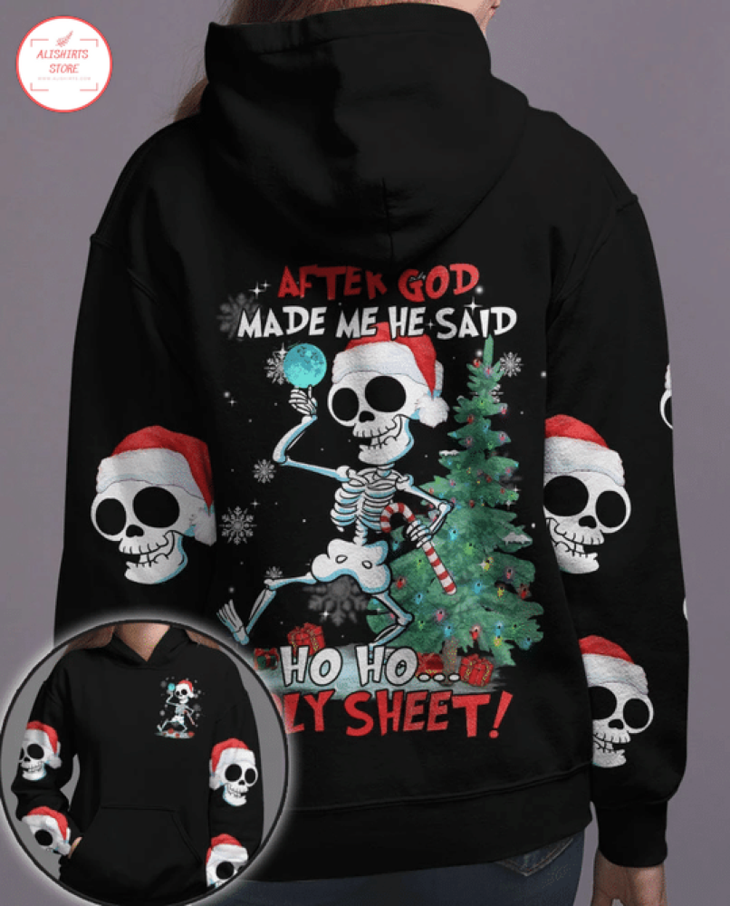 Ho Ho HoLy Sheet Skeleton Christmas Hoodie 3d