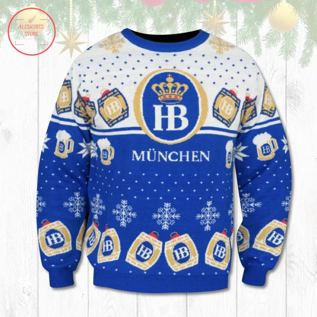 Hofbrau Munchen Beer Ugly Christmas Sweater