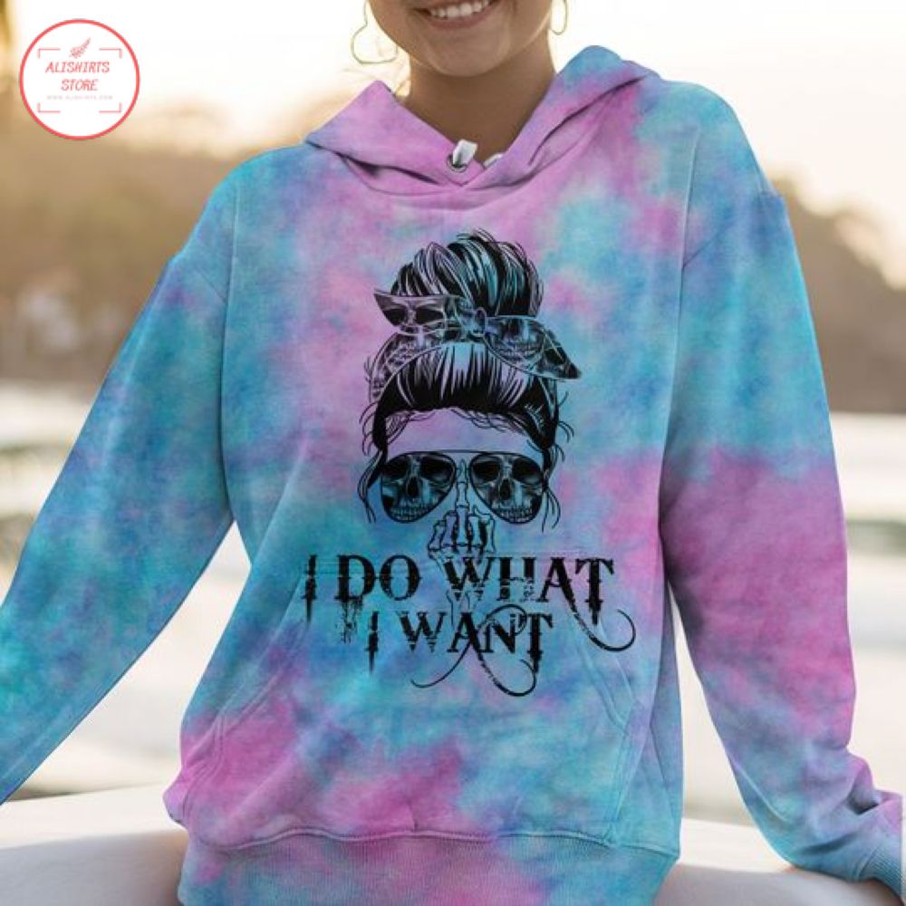 I Do What I Want Pink Blue Hoodie 3d