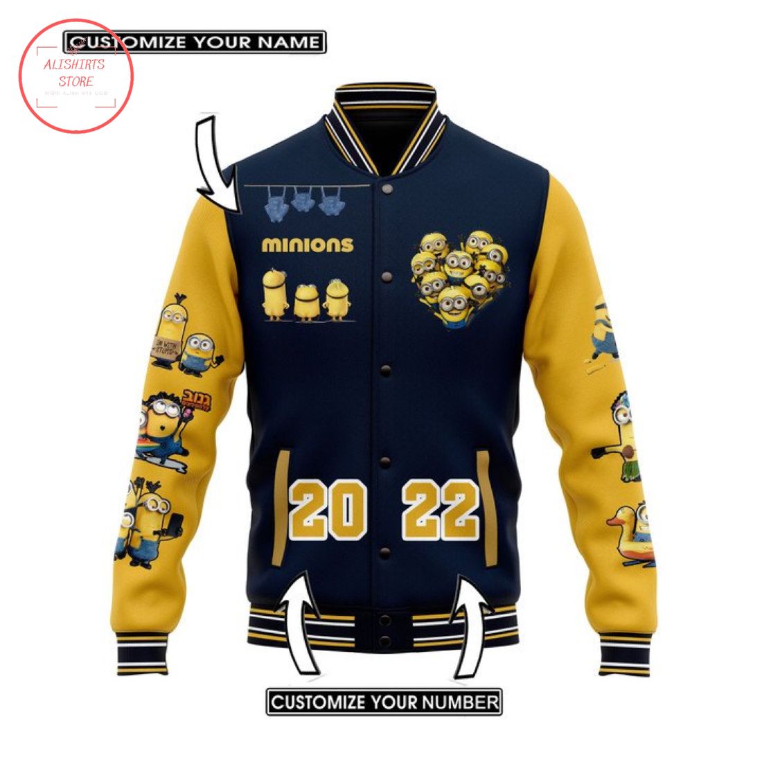 I’m an Minionsaholic Heart Christmas Personalized Baseball Jacket