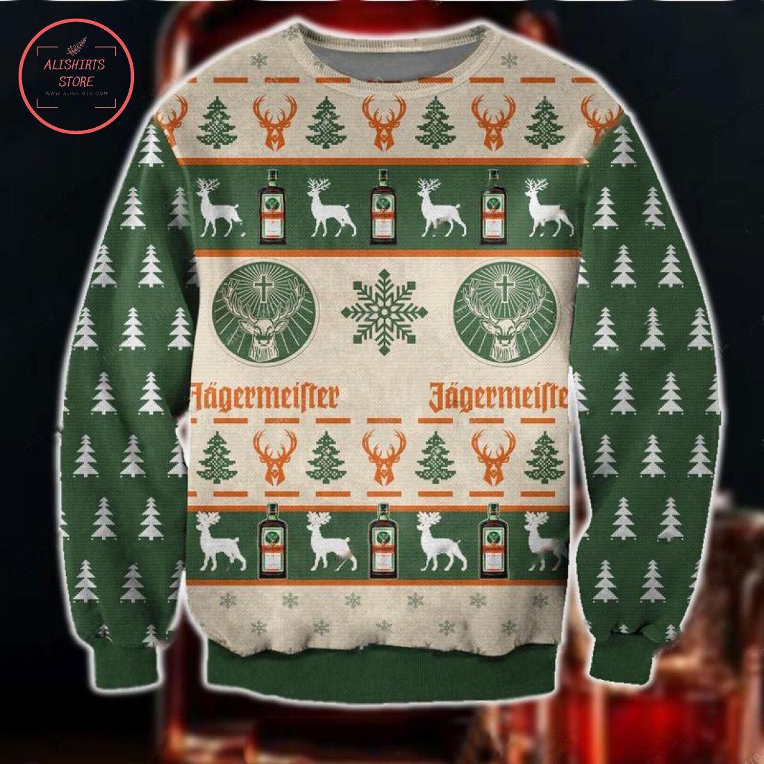 Jagermeister Deer Ugly Christmas Sweater