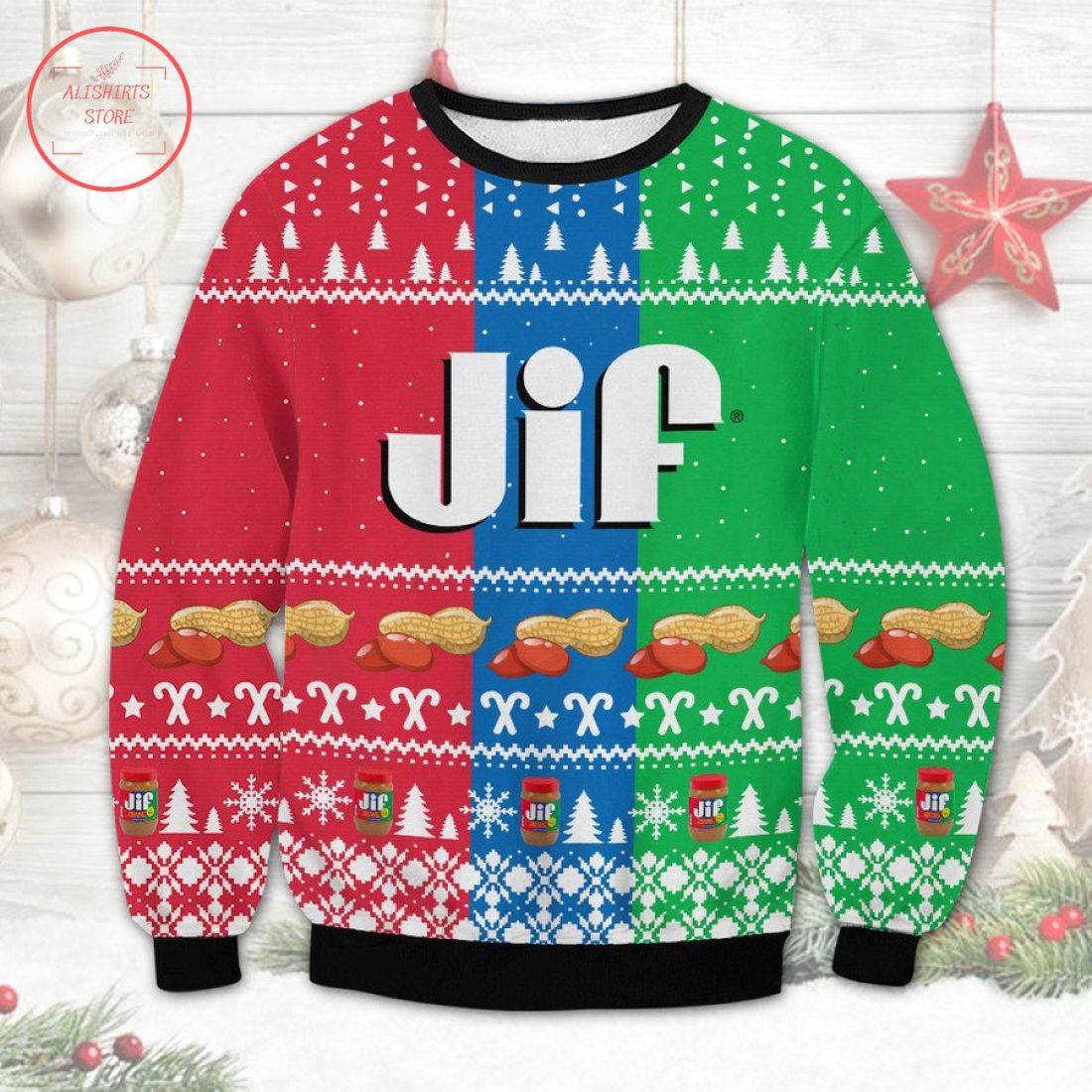 Jif Peanut Butter Ugly Christmas Sweater