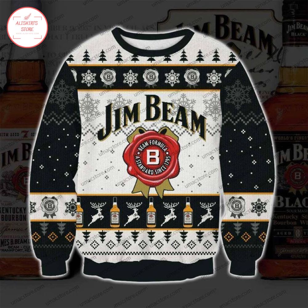 Jim Beam Beer Ugly Christmas Sweater