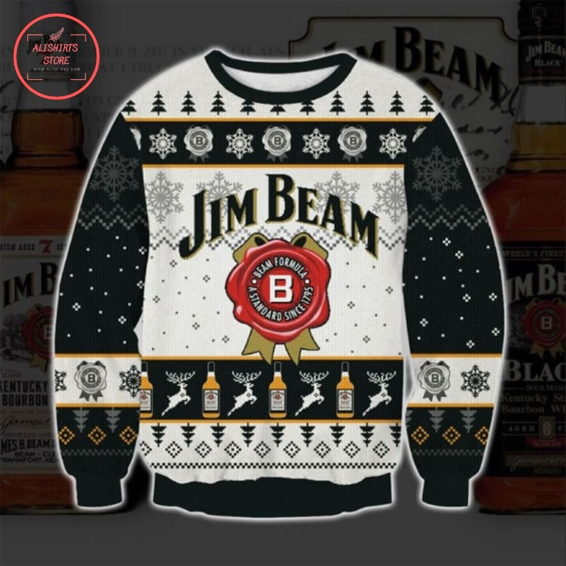 Jim Beam Bourbon Ugly Christmas Sweater