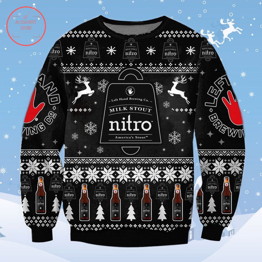 Left Hand Milk Stout Nitro Ugly Christmas Sweater